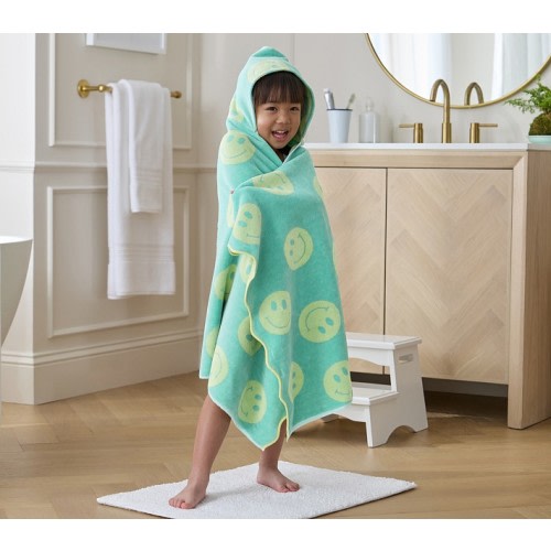 Stoney Clover Lane Smiley Face Jacquard Hooded Towel