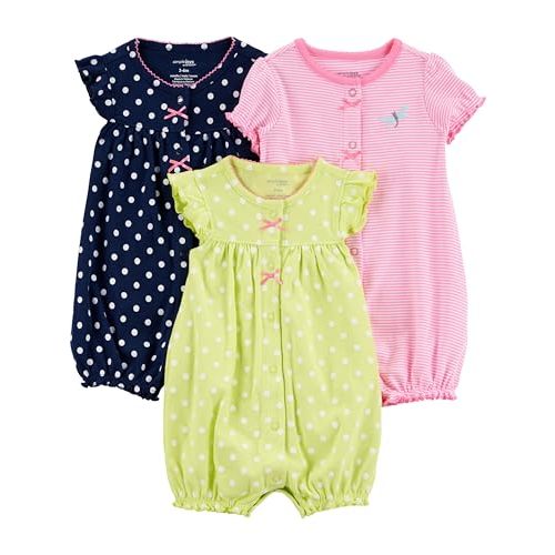 Simple Joys by Carter's baby-girls 3-pack Snap-up Rompers