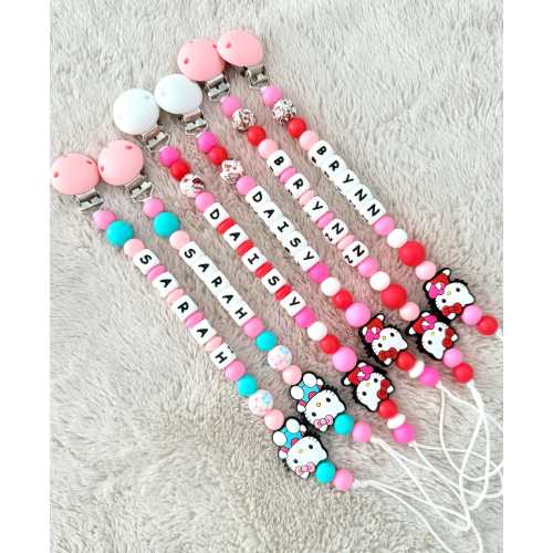 Personalized Pacifier Clip Hello Kitty,Custom Pacifier Holder