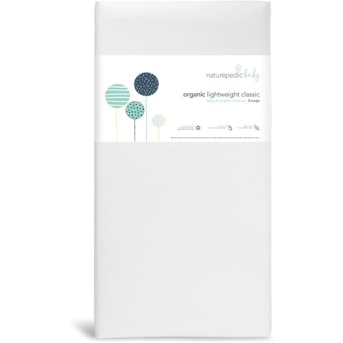 Naturepedic Organic Baby Crib Mattress - 2-Stage Lightweight Infant & Toddler Mattress - Waterproof Bed Mattress for Crib - Non-Toxic for Baby and Toddler Bed - 52" x 28”