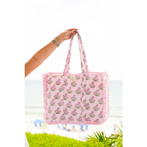 Ruffled Pink Genoa Tote – Poeta
