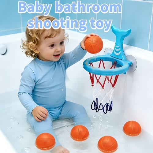 6pcs animal basketball circle bath toy blue plastic ideal - Temu