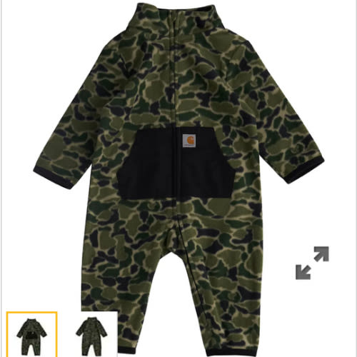 Boys' Long Sleeve Zip-Front Printed Sherpa Coverall (Baby) | Fall Layering Clothing Essentials | Carhartt