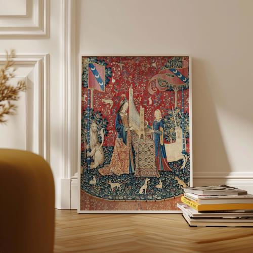 The lady and the unicorn, La Dame a la licorne, the Unicorn Tapestries, Ship from UK/US/Europe/Australia, framed or unframed