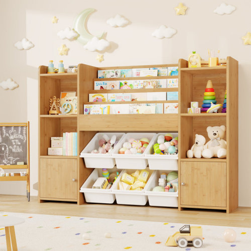 Winston Porter 47.2" W Kids Bookshelf with 6 Storage Cubbies, Toy Organizer with Storage Shelves, for Playroom, School & Reviews | Wayfair