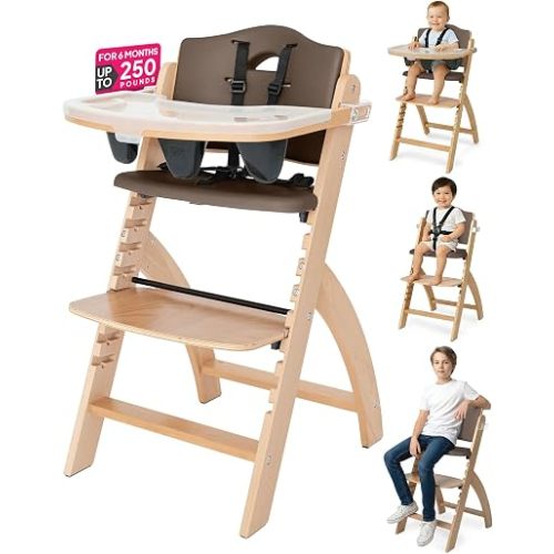 Abiie Beyond Junior Convertible Wooden High Chair with Removable Tray
