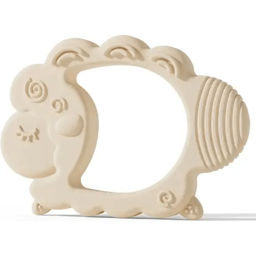 Moonkie Teething Toy, Safe & Easy to Hold BPA Free Silicone Baby Soothing Teethers, Prevent Finger Sucking Teether Toys Best for Babies 0-6 6-12 Months (Sheep Shifting Sand)