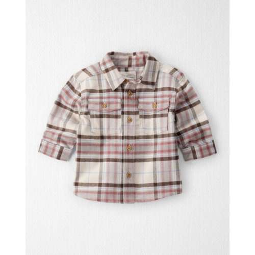 Baby Boy Organic Cotton Button-Front Flannel - Little Planet | Carter's