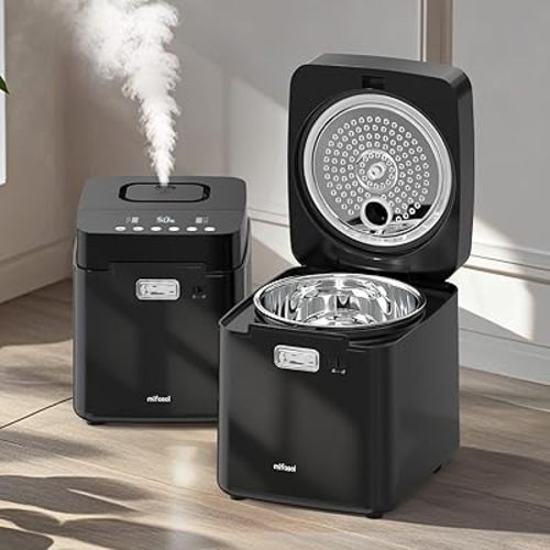 Mifasol Stainless Steel Humidifier, 3.3L/0.87Gal Steam Warm Mist Humidifiers for Bedroom 800 sq ft, Easy to Clean Humidifiers for Home, Dishwasher Safe Humidifier Large Room Baby Nursery Office, Black