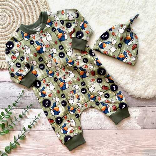Soot Sprites Baby Sleepsuit Gift Set: Kawaii Totoro Inspired Baby Romper