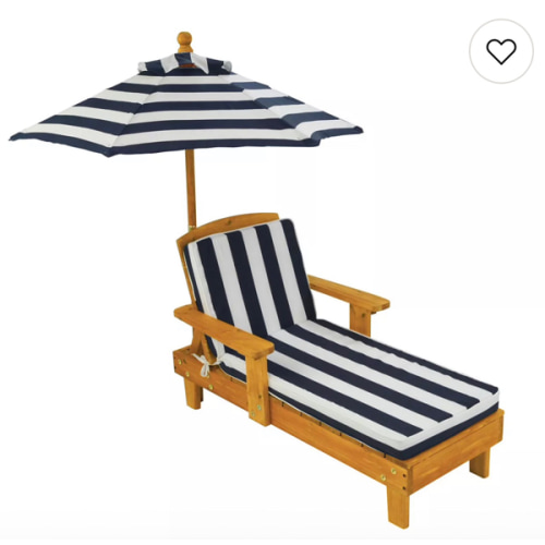 KidKraft Striped Outdoor Chaise & Umbrella Set