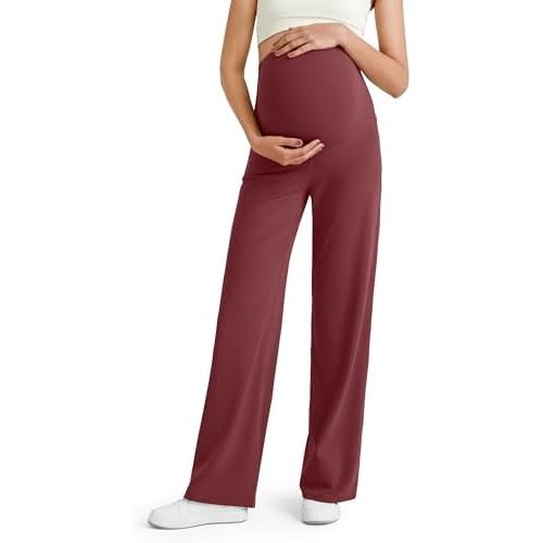 G4Free Women's Maternity BareFeel Wide Leg Yoga Pants