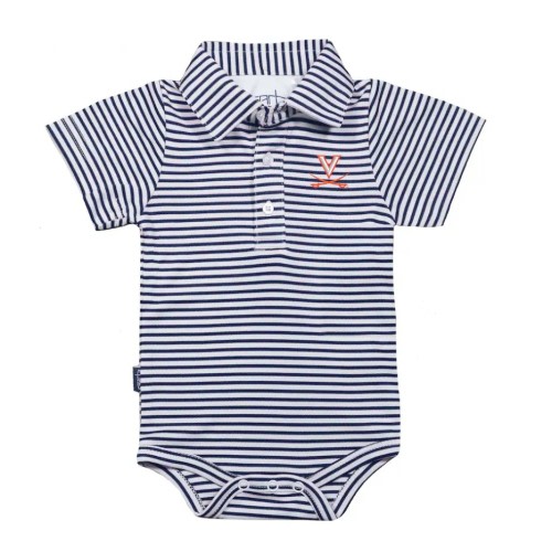Infant Garb Navy/White Virginia Cavaliers Carson Polo Bodysuit