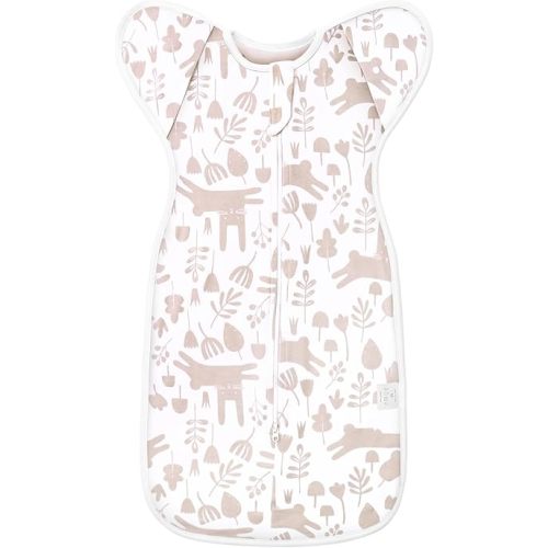 ANYEDDE Newborn Swaddle Sleep Sack for Transitional Baby - 3-6 Month Transition Swaddle, Arms Up Swaddles for Infants, Pink Cloud Design, Cuff Removable & 2-Way Zipper