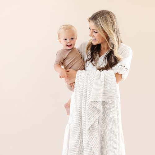 Organic Knit Throw Blanket - Ivory