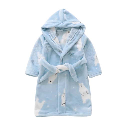 TAIAOJING Boys Girls Robe Toddler Baby Cartoon Bathrobes Flannel Night-Robe Sleepwear Coat 18-24 Months