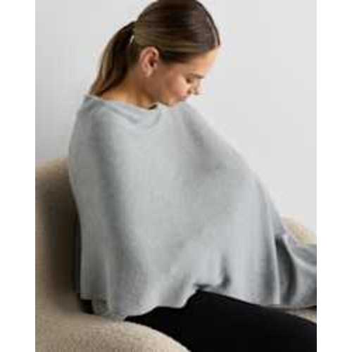 Lightweight Cotton Cashmere Nursing Shawl in Heather Oatmeal