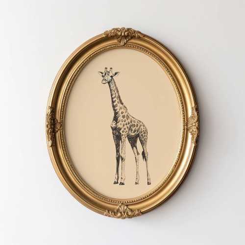 Vintage Giraffe Wall Art,  Giraffe Illustration Nursery Decor Wall Art, Neutral Color Print, Baby Giraffe Sketch, Gift For Animal Lovers