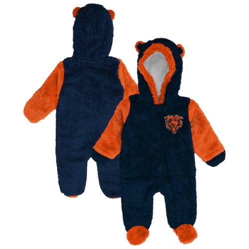 Chicago Bears Outerstuff  Newborn Teddy Fleece Bunting Full-Zip Sleeper - Navy