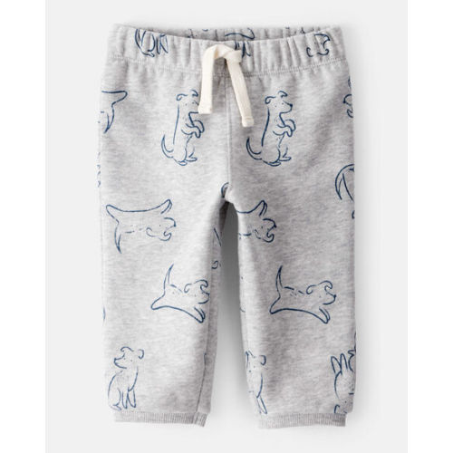 Baby Boy DayDream Fleece Dog Knit Pull-On Pants - Grey - Carter's | Carter's