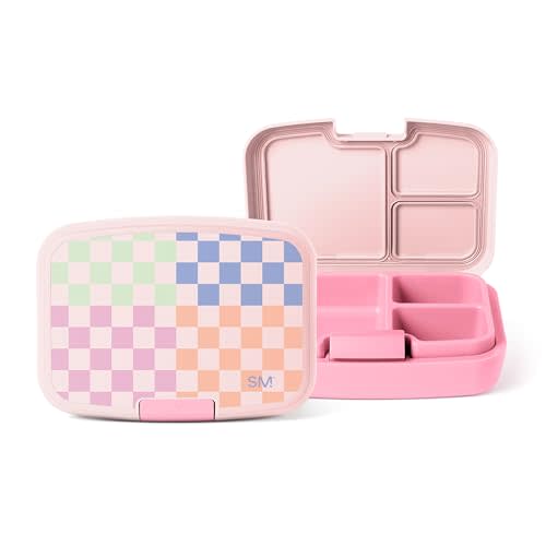 Simple Modern Kids Bento Box, Lunch Box | 3 Compartments | Checkered | Divided Lunch Container for Toddlers, Girls, Boys | BPA Free, Leak Resistant, Dishwasher & Microwave Safe | Multi-Colored