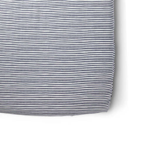 Striped Crib Sheet - Stripes Away Ink Blue