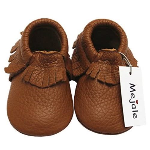 Mejale Baby Soft Soled Leather Moccasin Tassel Slip-on Infant Toddler Shoes Prewalker