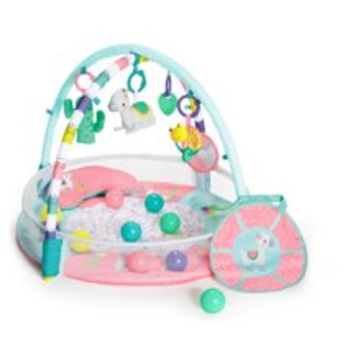 Bright Starts 4-in-1 Rounds of Fun Activity Gym & Ball Pit - Pink, Ages Newborn +