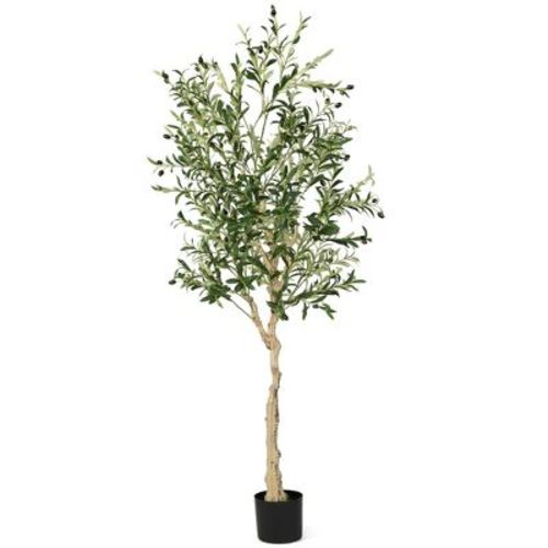 Costway Artificial Olive Tree 6 FT Tall Faux Olive Plants for Indoor and Outdoor