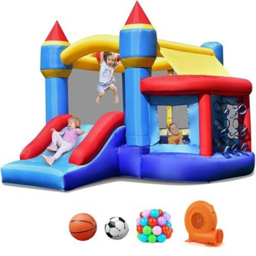 Costway InflatableBounce House Castle Slide Bouncer Kids Shooting Net