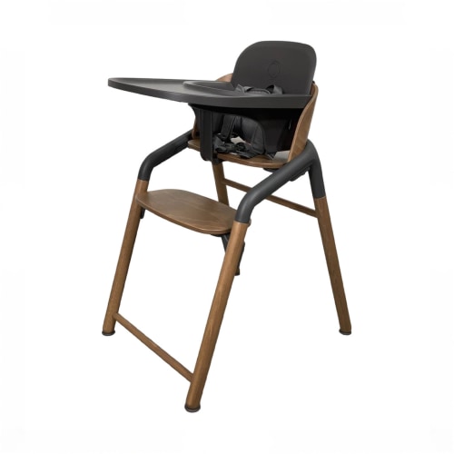 Bugaboo Giraffe High Chair, w/ Grey Baby Set, Warm Wood/Grey