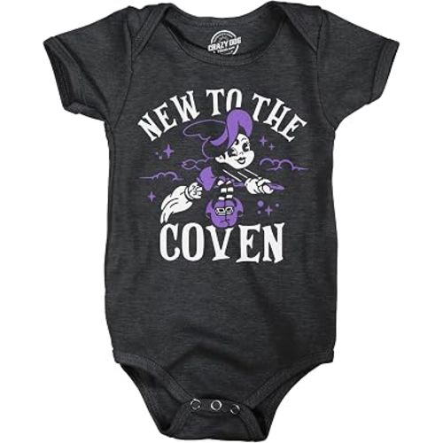 New To The Coven Baby Bodysuit Funny Witch Halloween Jumper For Infants