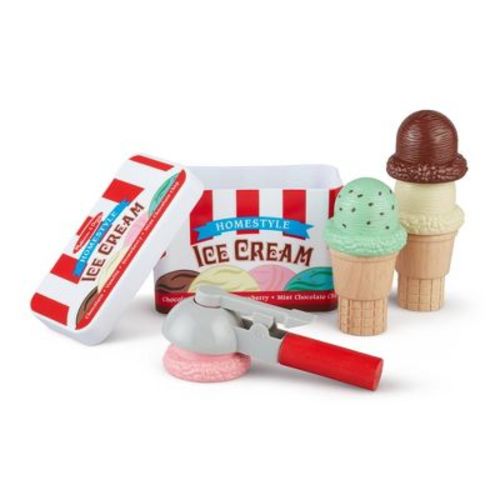 Melissa & Doug Scoop and Stack Ice Cream Cone Magnetic Pretend Play Set: Creative Thinking Toy Kitchen Accessories