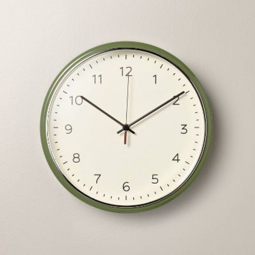 13" Wall Clock Green/Chrome - Hearth & Hand™ with Magnolia