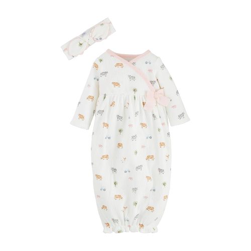 Mud Pie Children's Girl Farm Print Take Me Home; 0-3M