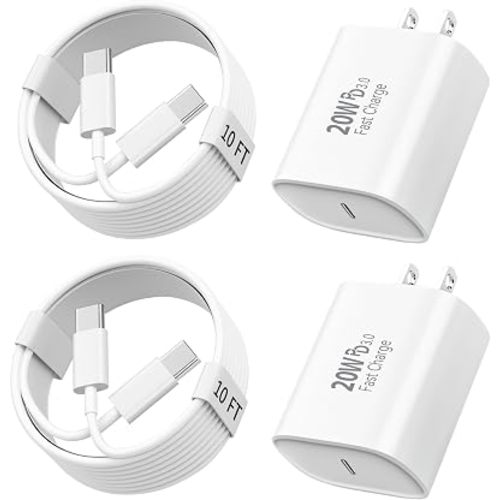 iPhone 17 16 15 Charger Fast Charging, 10 FT Long USB C Charger Cord with 20W Type C Fast Phone Charging Block for iPhone 17/17 Pro/17 Pro max/Air, for iPhone 16 15 Pro Max Plus, iPad, Android