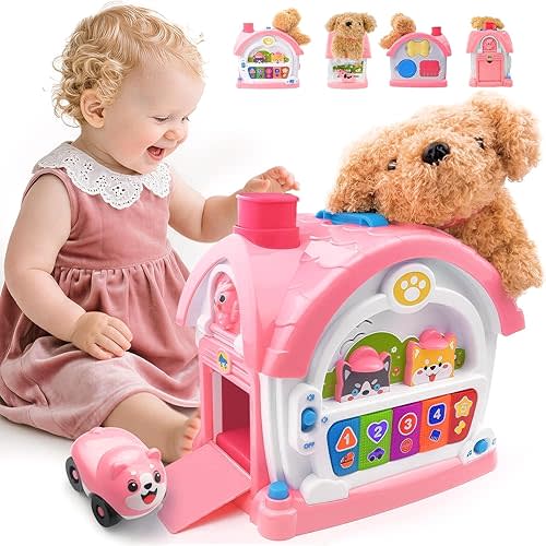 Toys for 1+ Year Old Girls – 9-in-1 Montessori Musical Toddler Activity House with Lights, Sounds, Bilingual Learning, Ideal 1st Birthday Xmas Gifts for Girls Ages 1 2 3