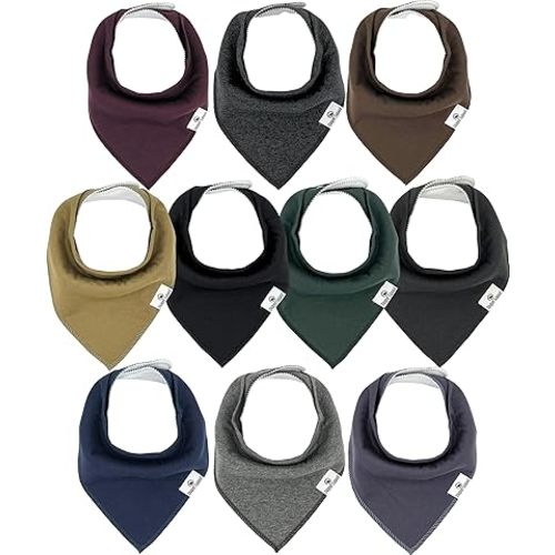Diaper Squad 10-Pack Organic Cotton Baby Bibs for Baby Boy, Girl