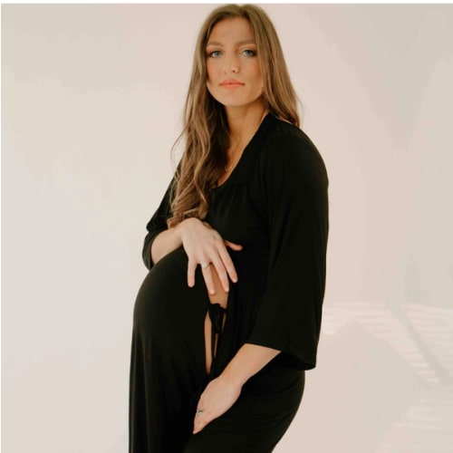 Lila Labor & Postpartum Gown in Black