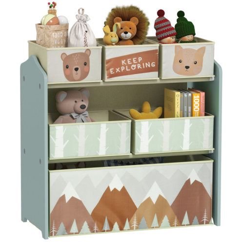 Redwood Rover Toy Organizer With 6 Storage Bins, Kids Storage Unit For Bedroom, Kids Room, 25" X 12" X 26", Green & Reviews | Wayfair