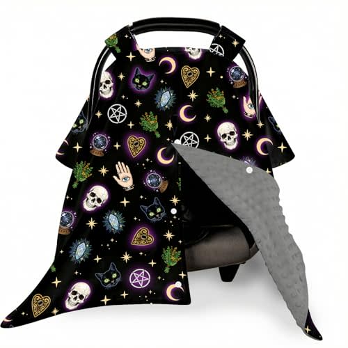 Gothic Baby Car Seat Canopy Cover Multi Use Nursing Covers for Mom Baby Carseat Covers Goth Shower Gift