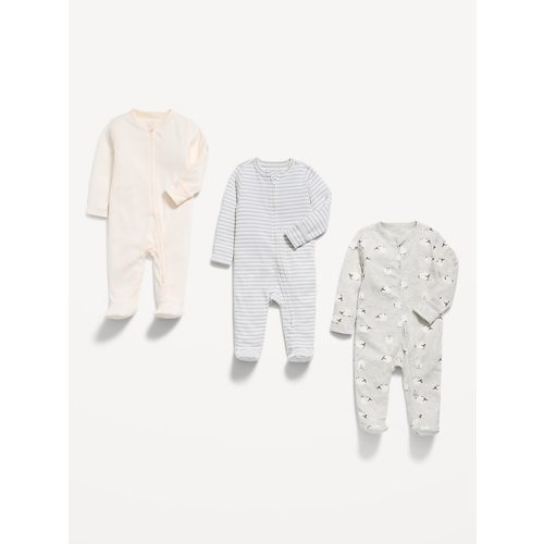 2-Way-Zip Sleep & Play Footed One-Piece 3-Pack for Baby