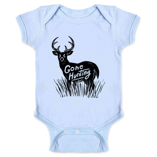 Gone Hunting Deer Retro Vintage Hunter Baby Bodysuit – Gotham Gifts | Pop Threads