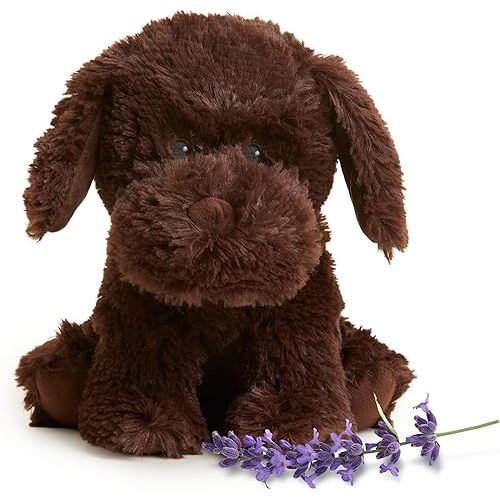 warmies Microwavable & Weighted Stuffed Animals, Chocolate Lab - Heated Stuffed Animal Plushie for Warmth & Comfort - Cute Soft Plush Toys for Adults & Children (Boys, Girls, Babies & Toddlers)