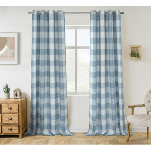 Gracie Oaks Adamantini Plaid Blackout Thermal Grommet Curtain Panels | Wayfair