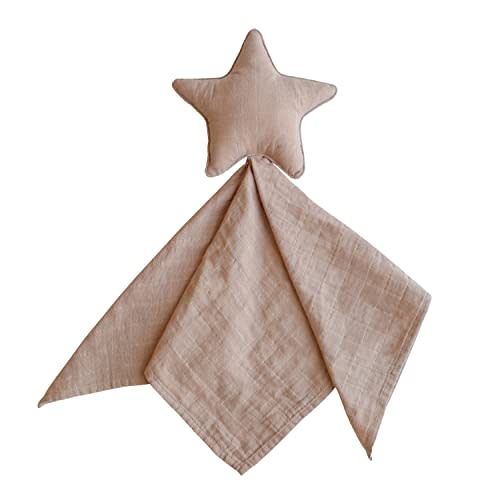 mushie Star Security Blanket | 100% Organic Muslin Cotton (Natural)
