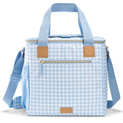 Fit & Fresh, 24-Can Soft Sided Insulated Cooler Bag, Leak Proof, Portable, Travel, Blue Gingham