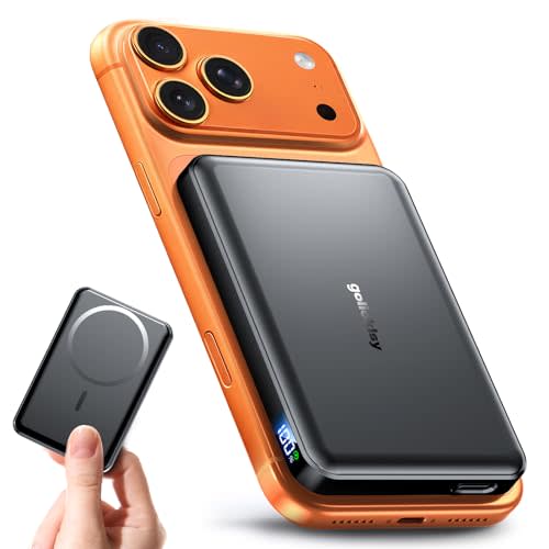 golioklsy for Magsafe Power Bank,10000mAh Portable Charger with Type-C 20W PD Fast Charging, Type-C Port, LED Display, Travel-Friendly Portable Charger for iPhone 17/16/15/14 All Series