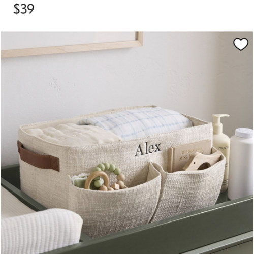 Cotton Diaper Caddy - for nursery