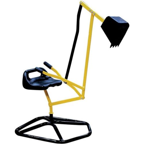 Svan Ride on Crane Digger w Stabilizing Base- Kids Outdoor Digging Excavator Play Toy- Swing & Scooper Grab Function, Seat Goes 360 Degrees Around